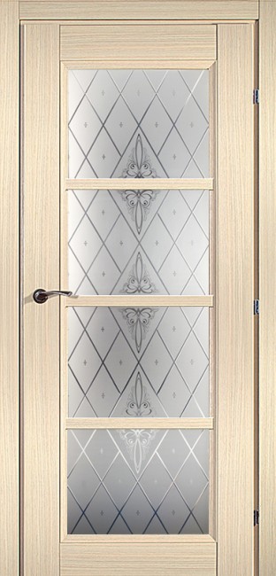 Дверь CPL 33.40 ДО 21- 9, стекло Роса (Дуб Выбеленный)