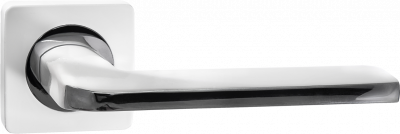 Ручка дверная "Кераско", матовый супер белый/хром блестящий