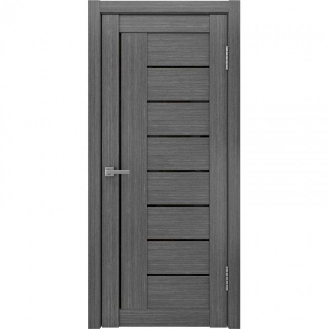 Межкомнатная дверь экошпон ЛУ 17 стекло черное (Серый) Межкомнатная дверь экошпон ЛУ 17 стекло черное (Серый)