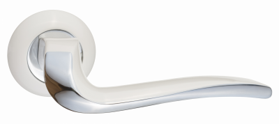 Ручка дверная "Моретти", мат.суп.бел./хр.бл. Ручка дверная "Моретти", мат.суп.бел./хр.бл.