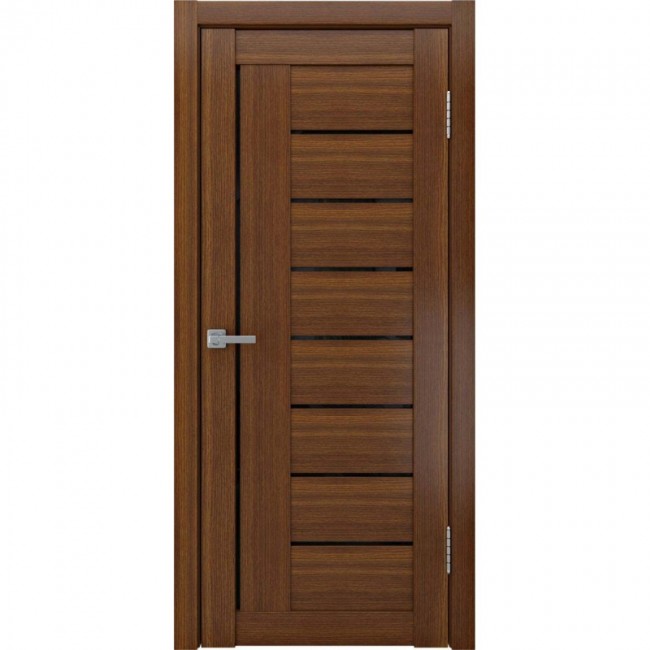 Межкомнатная дверь экошпон ЛУ 17 стекло черное (Темный орех) Межкомнатная дверь экошпон ЛУ 17 стекло черное (Темный орех)