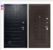 Дверь входная взломостойкая Сенатор ПЛЮС, цвет альберо блэк рисунок грань,  панель - стандарт цвет венге