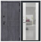 Дверь Берген - Алиса (16мм, ПВХ ясень белый, зеркало)