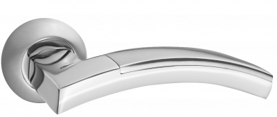 Ручка дверная "Луиджи", никель мат. / никель бл. Ручка дверная "Луиджи", никель мат. / никель бл.