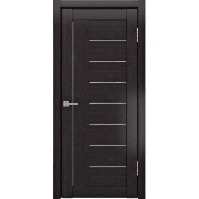 Межкомнатная дверь экошпон ЛУ 17 стекло белое (Венге)