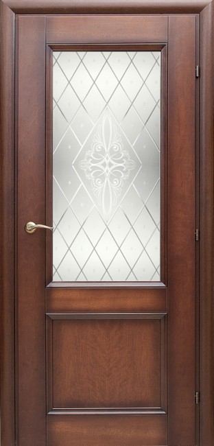 Дверь шпон 33.24 ДО 21- 9, стекло Роса (Кофе)