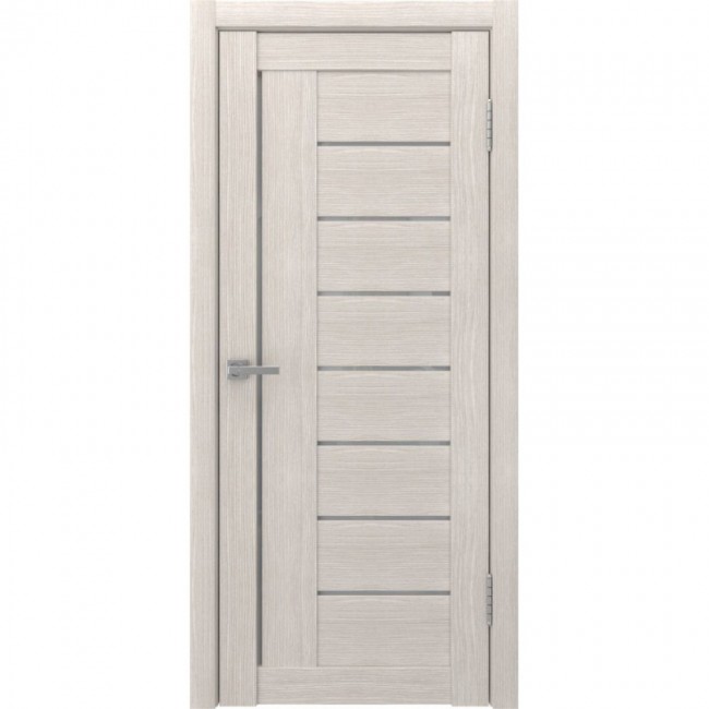 Межкомнатная дверь экошпон ЛУ 17 стекло белое (Капучино)