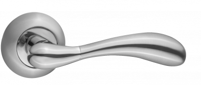 Ручка дверная "Розаро", никель матовый / никель блестящий Ручка дверная "Розаро", никель матовый / никель блестящий