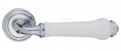 Ручка дверная "Сиракузы", хром блест. с белой керамикой
