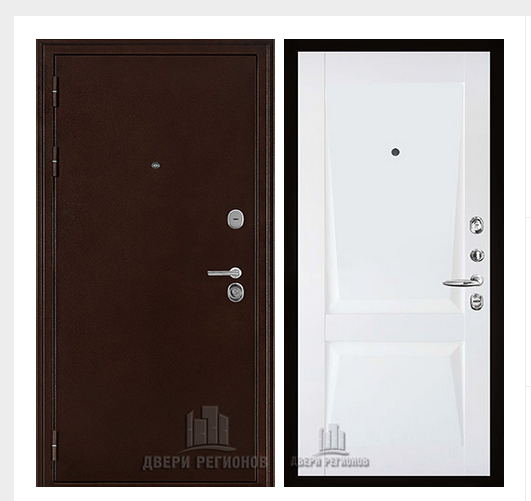 Дверь входная взломостойкая Феникс 3K, цвет медный антик, панель - perfecto цвет белый бархат