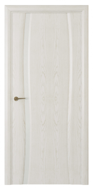 Межкомнатная дверь Океан Буревесник 1 (ст.белое триплекс)  Ясень белоснежный