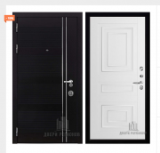 Дверь входная взломостойкая Сенатор Карбон, цвет черная мозаика, панель - 62001 цвет белая серена