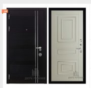 Дверь входная взломостойкая Сенатор Карбон, цвет черная мозаика,  панель - 62001 цвет светло-серый серена