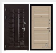 Дверь входная взломостойкая Сенатор стандарт, цвет венге,  панель - light 2127 цвет кремовый soft Дверь входная взломостойкая Сенатор стандарт, цвет венге,  панель - light 2127 цвет кремовый soft