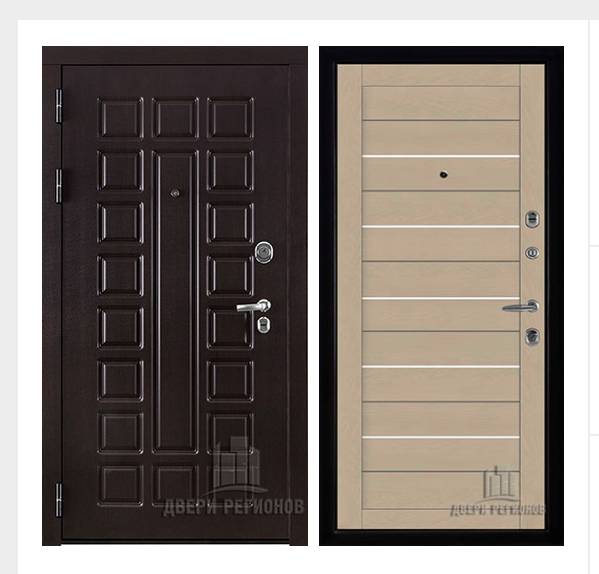 Дверь входная взломостойкая Сенатор стандарт, цвет венге,  панель - light 2127 цвет кремовый soft