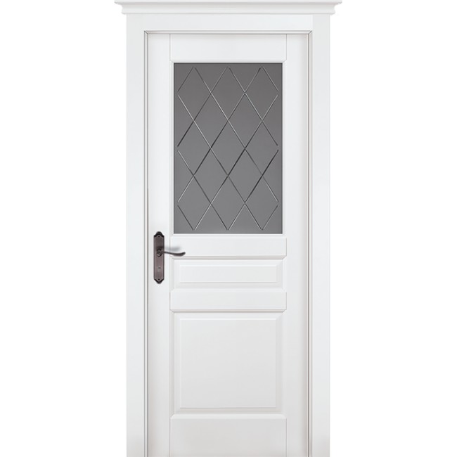 Межкомнатная дверь Массив ольхи "Валенсия" ДО (Эмаль белая)