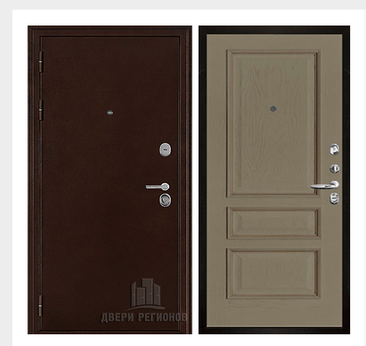 Дверь входная взломостойкая Феникс 3K, цвет медный антик, панель -  вена цвет нефрит