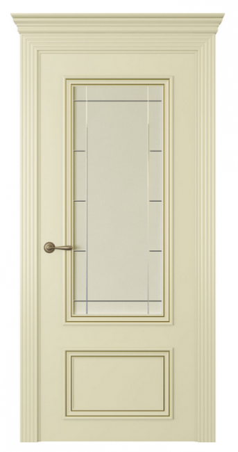 Межкомнатная дверь Дрезден 2 Патина (ст.стелла) Эмаль шампань