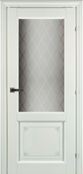 Дверь CPL 63.24 ДО 21- 9, стекло  Кристалл (Белый с печатью)