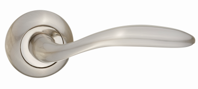 Ручка дверная "Гориция", никель матовый/никель блестящий Ручка дверная "Гориция", никель матовый/никель блестящий