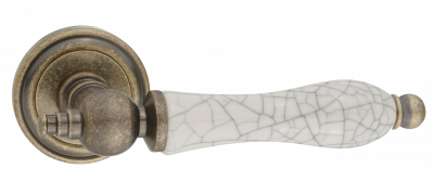 Ручка дверная "Мишель", бронза состар. с керам. кофе