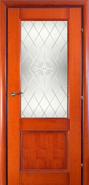 Дверь шпон 33.24 ДО 21- 9, стекло Роса (Бразильская Груша)