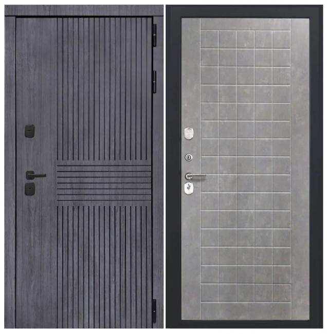 Дверь Берген - ФЛ-256 (10мм, бетон пепельный)