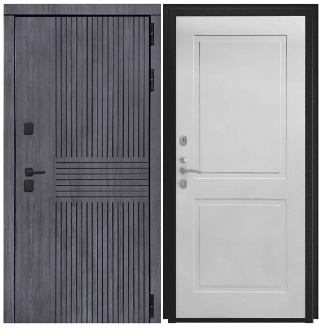 Дверь Берген - ФЛ-609 (L-52, 10мм, белый матовый) Дверь Берген - ФЛ-609 (L-52, 10мм, белый матовый)