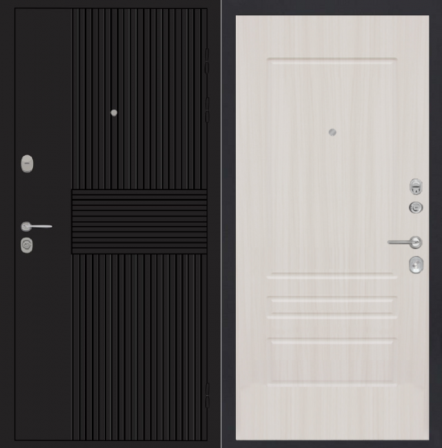 Дверь ZMD Черный кварц 116 Сандал светлый