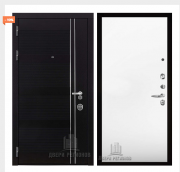 Дверь входная взломостойкая Сенатор Карбон, цвет черная мозаика,  панель - aurum цвет аляска гладкая