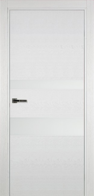 Дверь Шпон дуба 703 ДО 21- 9, стекло Белое (Эмаль белая по шпону)