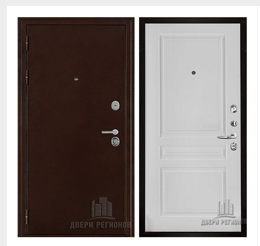 Дверь входная взломостойкая Феникс 3K, цвет медный антик, панель -  турин цвет эмаль белая Дверь входная взломостойкая Феникс 3K, цвет медный антик, панель -  турин цвет эмаль белая