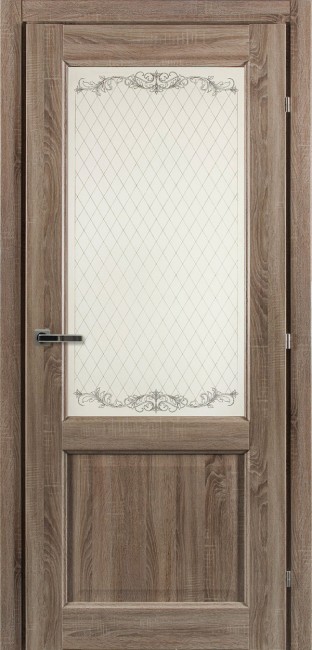 Дверь 63.24 ДО 21- 9, стекло  Кружево (Сонома)