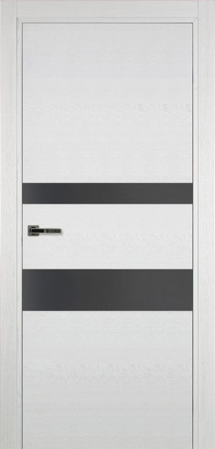 Дверь Шпон дуба 703 ДО 21- 9, стекло Серое (Эмаль белая по шпону)