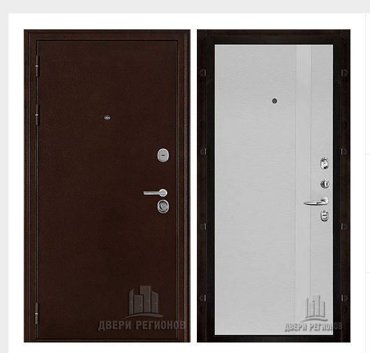 Дверь входная взломостойкая Феникс 3K, цвет медный антик, панель -  uno цвет chiaro (ral 9003)