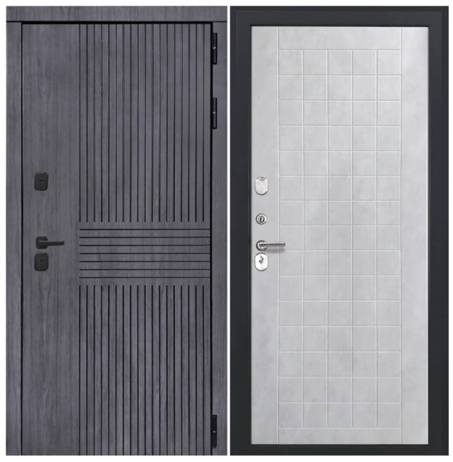 Дверь Берген - ФЛ-256 (10мм, бетон снежный)