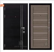 Дверь входная взломостойкая Сенатор Карбон, цвет черная мозаика,  панель - light 2127 цвет тортора soft