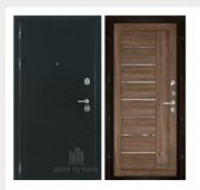 Дверь входная Президент Х7, цвет хамелеон антик, панель -  light 2110 (зеркало) цвет серый велюр