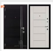 Дверь входная взломостойкая Сенатор Карбон, цвет черная мозаика,  панель - light md 003 цвет белый ясень