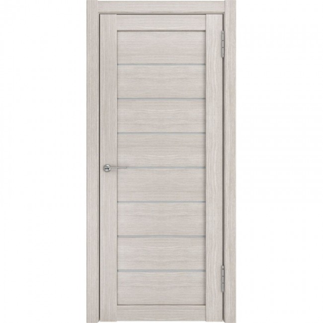 Межкомнатная дверь экошпон ЛУ 7 стекло белое (Капучино)