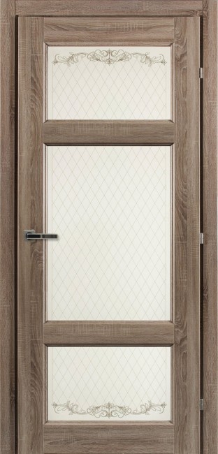 Дверь 63.42 ДО 21- 9, стекло  Кружево (Сонома) Дверь 63.42 ДО 21- 9, стекло  Кружево (Сонома)