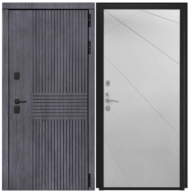 Дверь Берген - ФЛ-291 (Line, 10мм, белый софт)