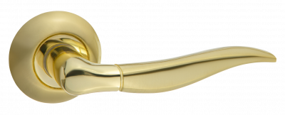 Ручка дверная "AL 508-08", латунь матовая / латунь блестящая Ручка дверная "AL 508-08", латунь матовая / латунь блестящая