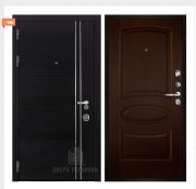 Дверь входная взломостойкая Сенатор Карбон, цвет черная мозаика,  панель - оливия цвет орех тон 2