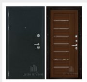 Дверь входная Президент Х7, цвет хамелеон антик, панель -  light 2110 (зеркало) цвет орех вельвет