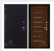 Дверь входная Колизей, цвет темное серебро антик, панель -  light 2110 (зеркало) цвет орех вельвет