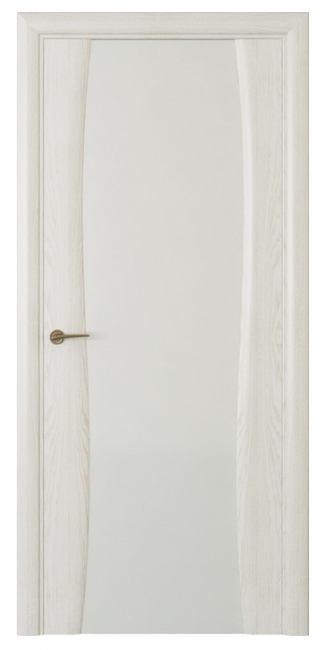 Межкомнатная дверь Океан Буревесник 2 (ст.белое триплекс)  Ясень белоснежный
