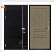 Дверь входная взломостойкая Сенатор Карбон, цвет черная мозаика,  панель - вена цвет нефрит