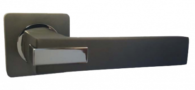 Ручка дверная "Катания", матовый черный никель/хром блестящий