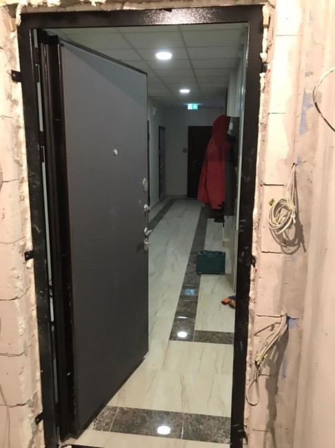 Дверь ZMD Черный кварц Гладкая Титан